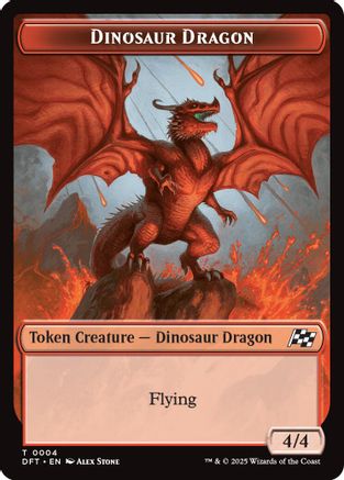 Dinosaur Dragon // Treasure Double-Sided Token (DFT-4 // 11) - Aetherdrift Foil [Token]
