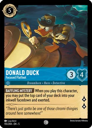 Donald Duck - Focused Flatfoot (155/204) - Shimmering Skies Cold Foil [Common]
