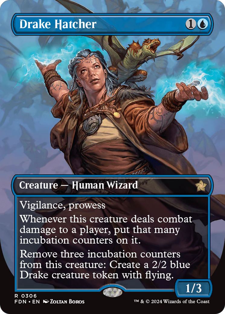 Drake Hatcher (FDN-306) - Foundations (Borderless) Foil [Rare]