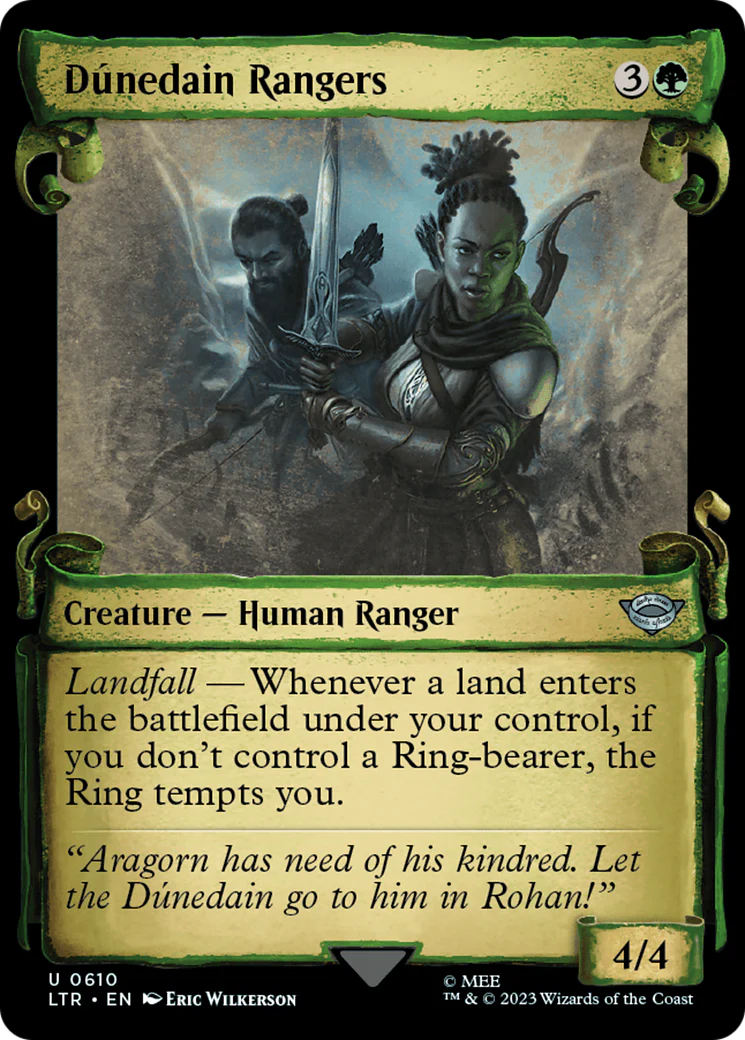 Dúnedain Rangers (LTR-610) - The Lord of the Rings: Tales of Middle-earth: (Showcase) Scroll Foil [Uncommon]
