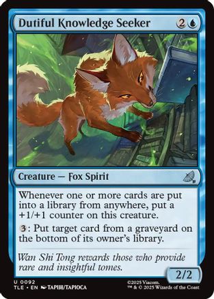 Dutiful Knowledge Seeker (TLE-092) - Avatar: The Last Airbender: Eternal-Legal Foil [Uncommon]
