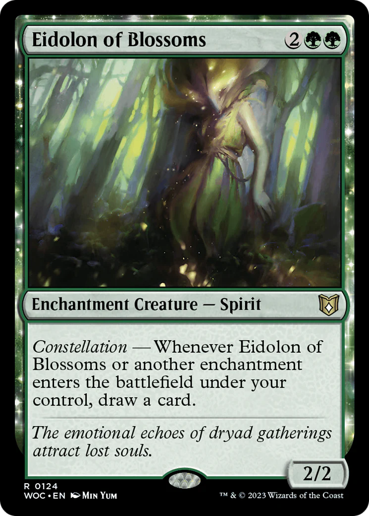 Eidolon of Blossoms (WOC-124) - Wilds of Eldraine Commander: (enchantment) [Rare]