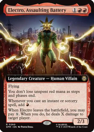 Electro, Assaulting Battery (Extended Art) (SPM-260) - Marvel's Spider-Man [Rare]