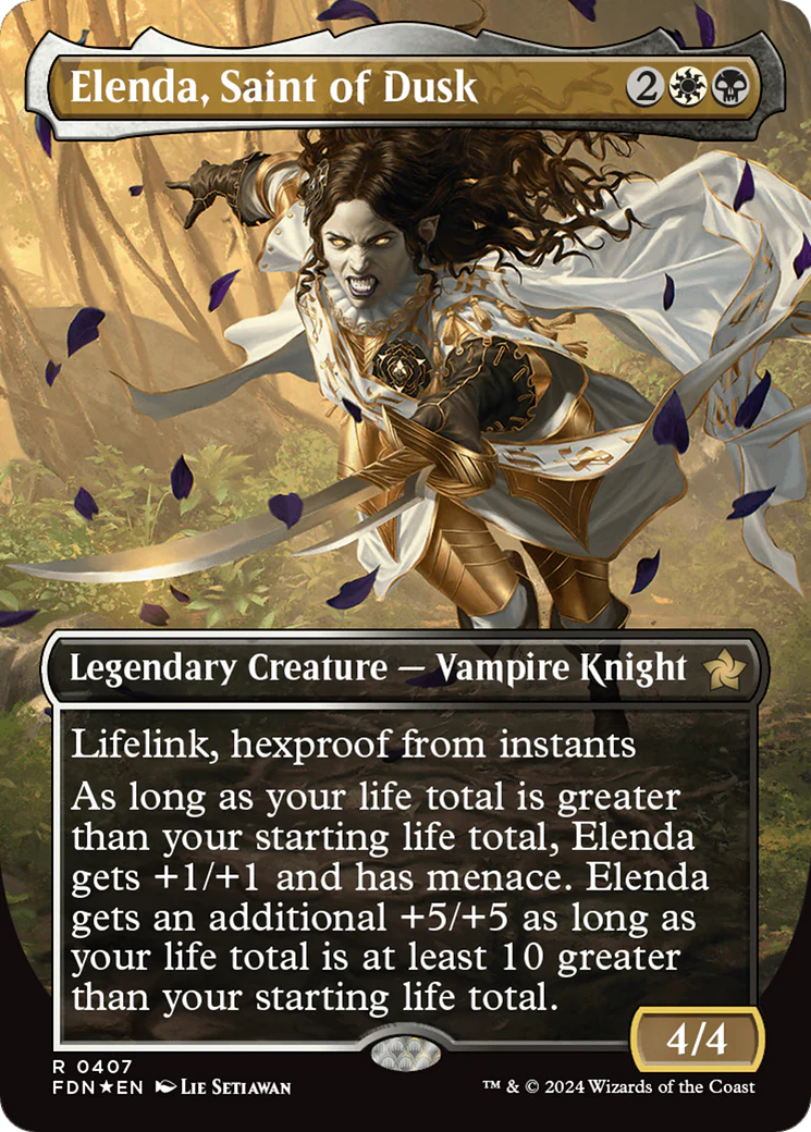 Elenda, Saint of Dusk (FDN-407) - Foundations (Borderless) Foil [Rare]