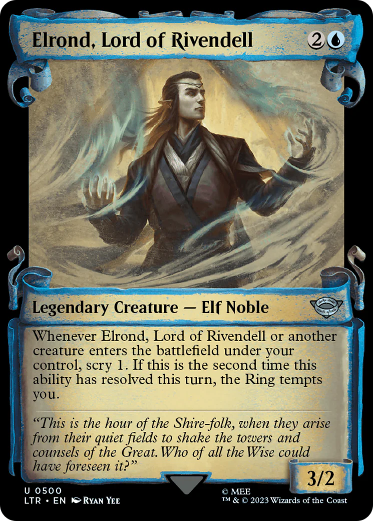 Elrond, Lord of Rivendell (LTR-500) - The Lord of the Rings: Tales of Middle-earth: (Showcase) Scroll Foil [Uncommon]