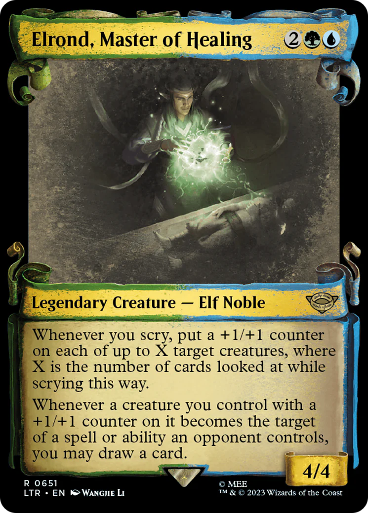 Elrond, Master of Healing (LTR-651) - The Lord of the Rings: Tales of Middle-earth: (Showcase) Scroll Foil [Rare]