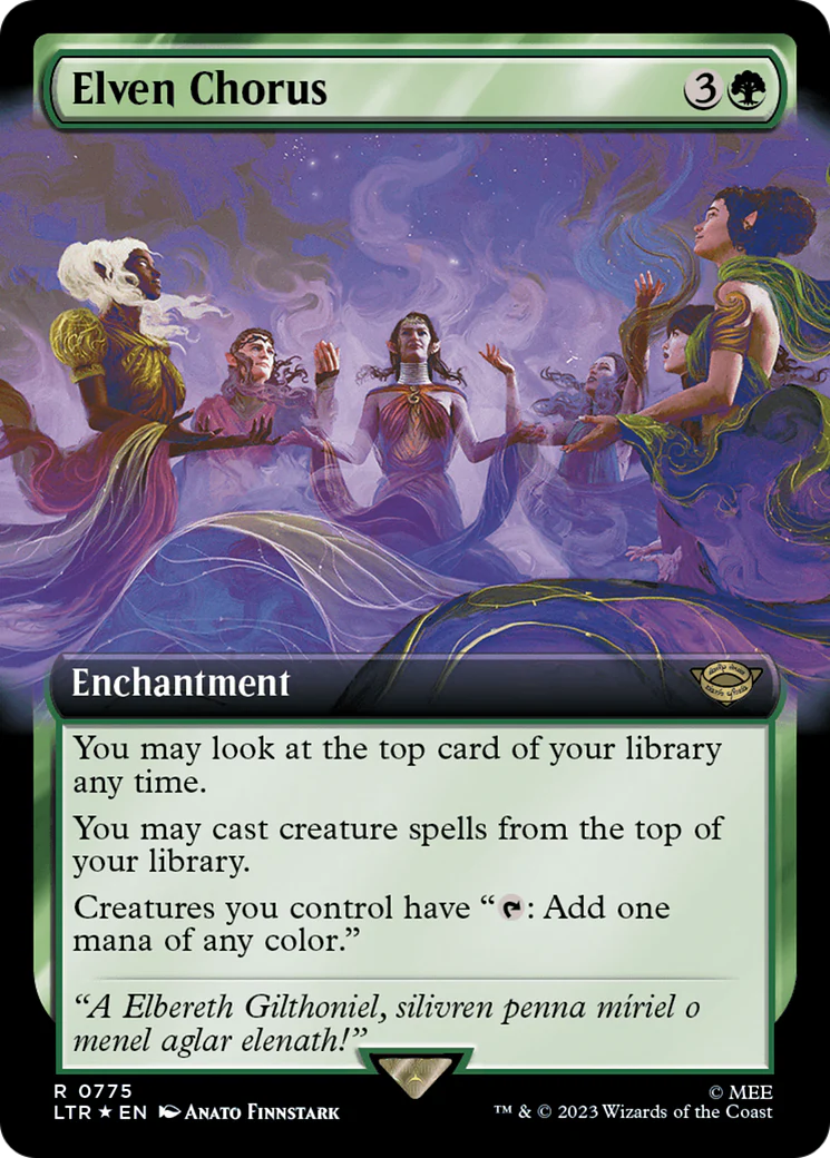 Elven Chorus (LTR-775) - The Lord of the Rings: Tales of Middle-earth: (Extended Art) Surge Foil [Rare]