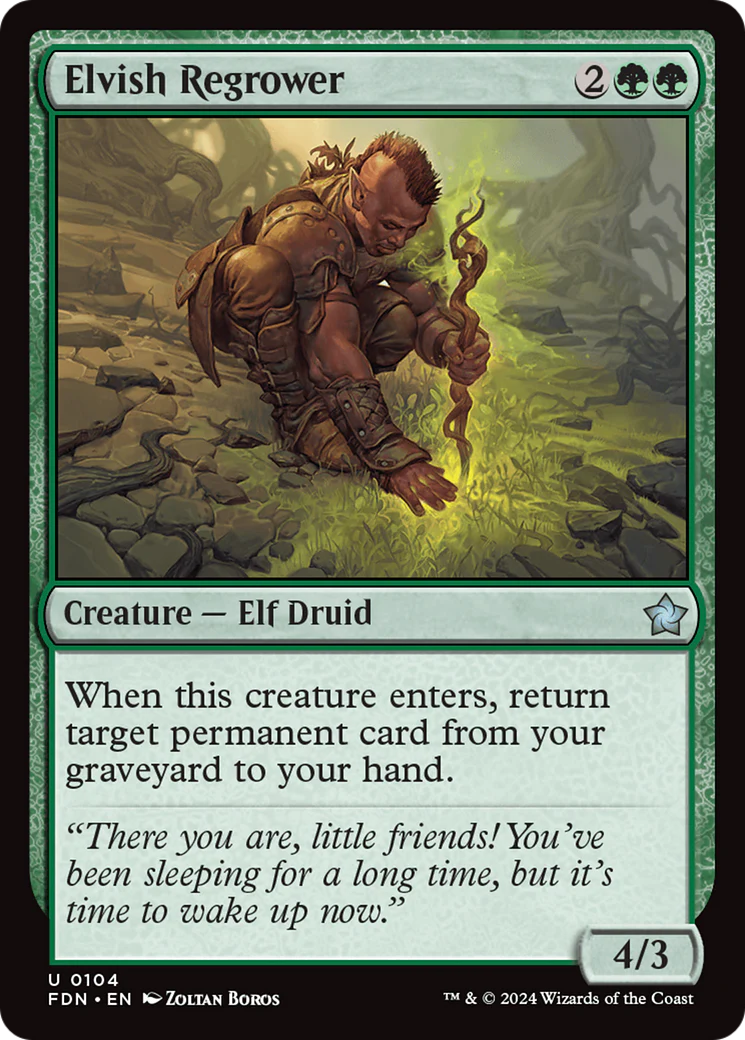 Elvish Regrower (FDN-104) - Foundations [Uncommon]