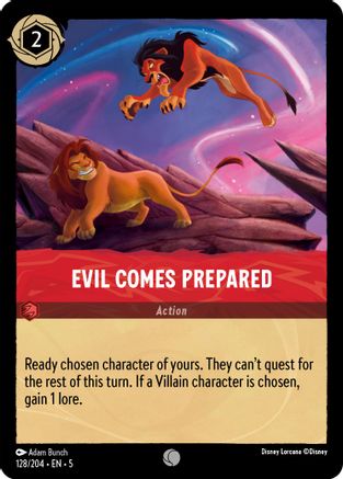 Evil Comes Prepared (128/204) - Shimmering Skies Cold Foil [Common]