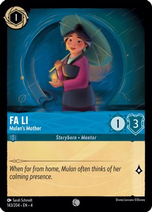 Fa Li - Mulan's Mother (143/204) - Ursulas Return Cold Foil [Common]