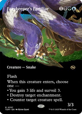 Fangkeeper's Familiar (Borderless) (TDM-357) - Tarkir: Dragonstorm Foil [Rare]