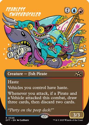 Fearless Swashbuckler (borderless) (DFT-346) - Aetherdrift Foil [Rare]
