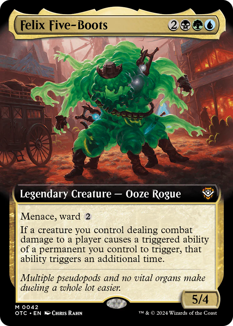 Felix Five-Boots (OTC-042) - Outlaws of Thunder Junction Commander: (Extended Art) [Mythic]