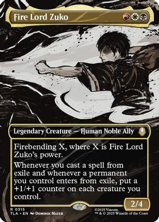 Fire Lord Zuko (Borderless) (TLA-315) - Avatar: The Last Airbender [Rare]