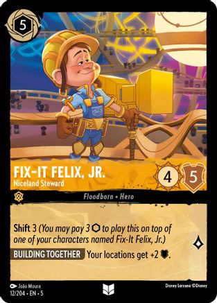 Fix-It Felix, Jr. - Niceland Steward (12/204) - Shimmering Skies Cold Foil [Uncommon]