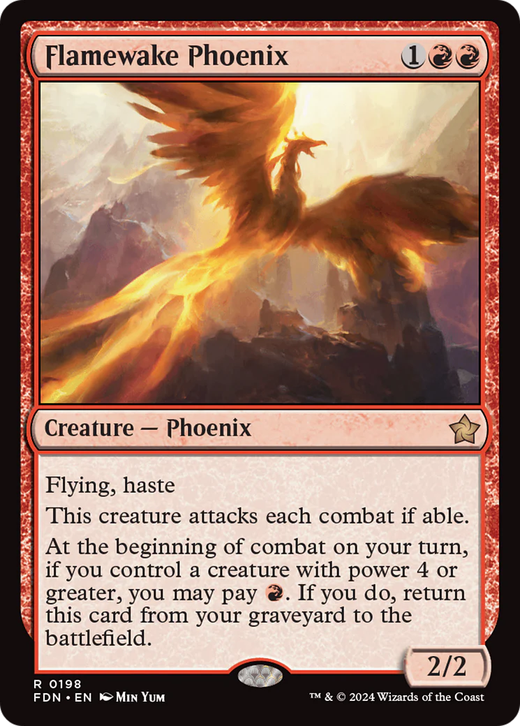 Flamewake Phoenix (FDN-198) - Foundations [Rare]