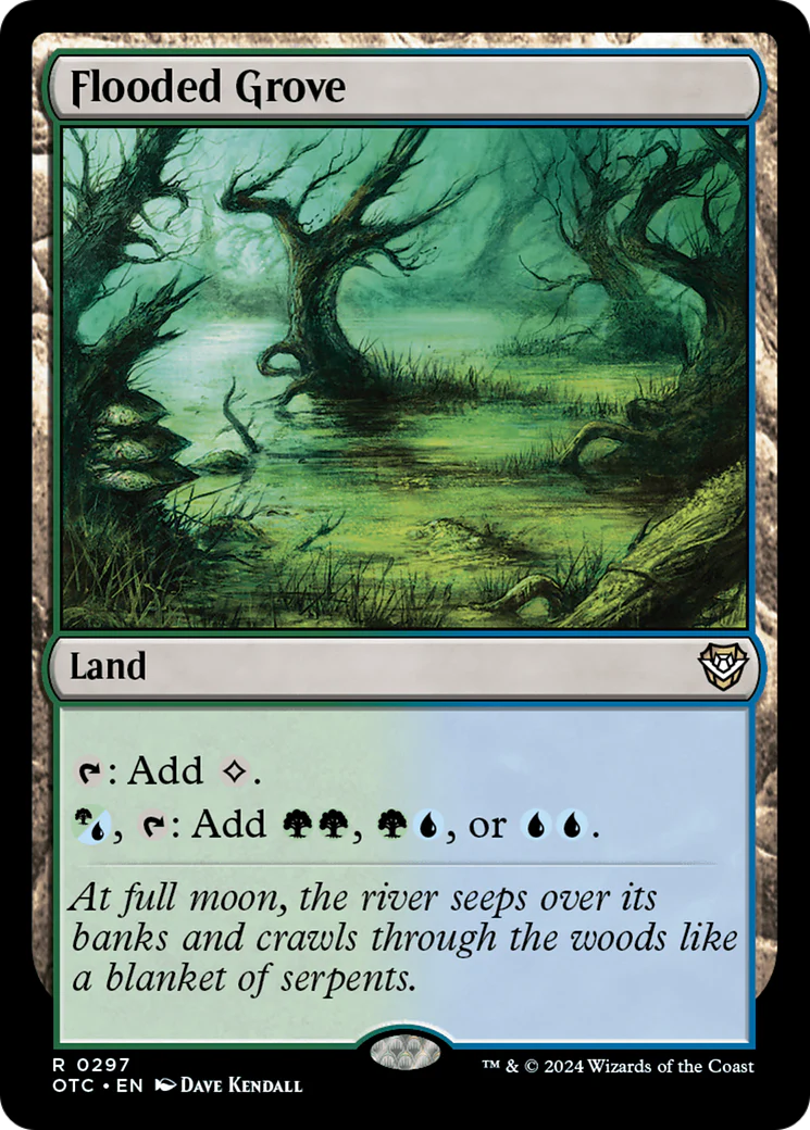 Flooded Grove (OTC-297) - Outlaws of Thunder Junction Commander [Rare]