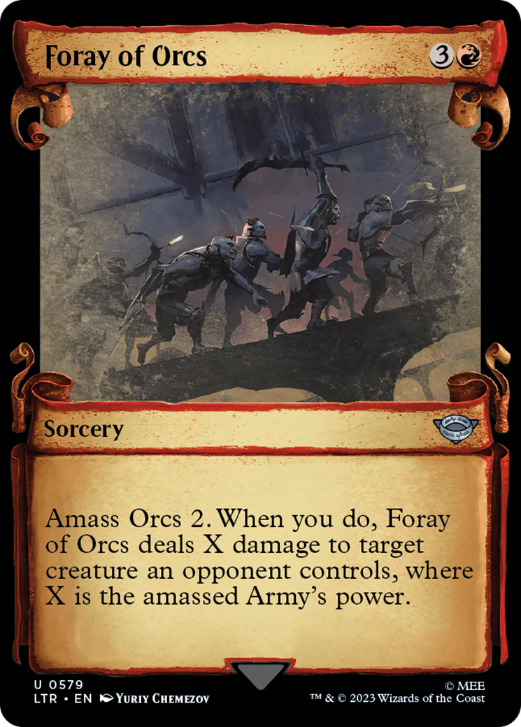 Foray of Orcs (LTR-579) - The Lord of the Rings: Tales of Middle-earth: (Showcase) Scroll Foil [Uncommon]