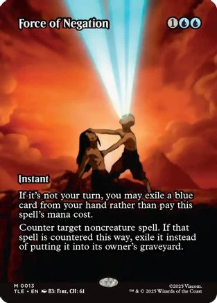 Force of Negation (Borderless) (TLE-013) - Avatar: The Last Airbender: Eternal-Legal [Mythic]
