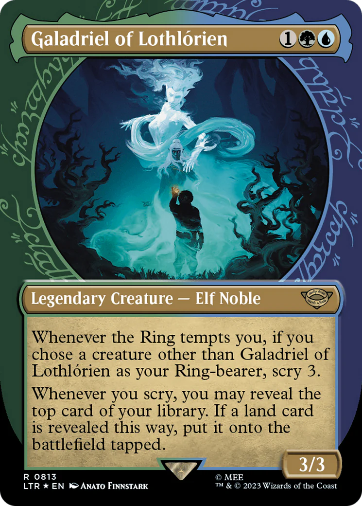 Galadriel of Lothlórien (LTR-813) - The Lord of the Rings: Tales of Middle-earth: (Showcase) (Borderless) Surge Foil [Rare]