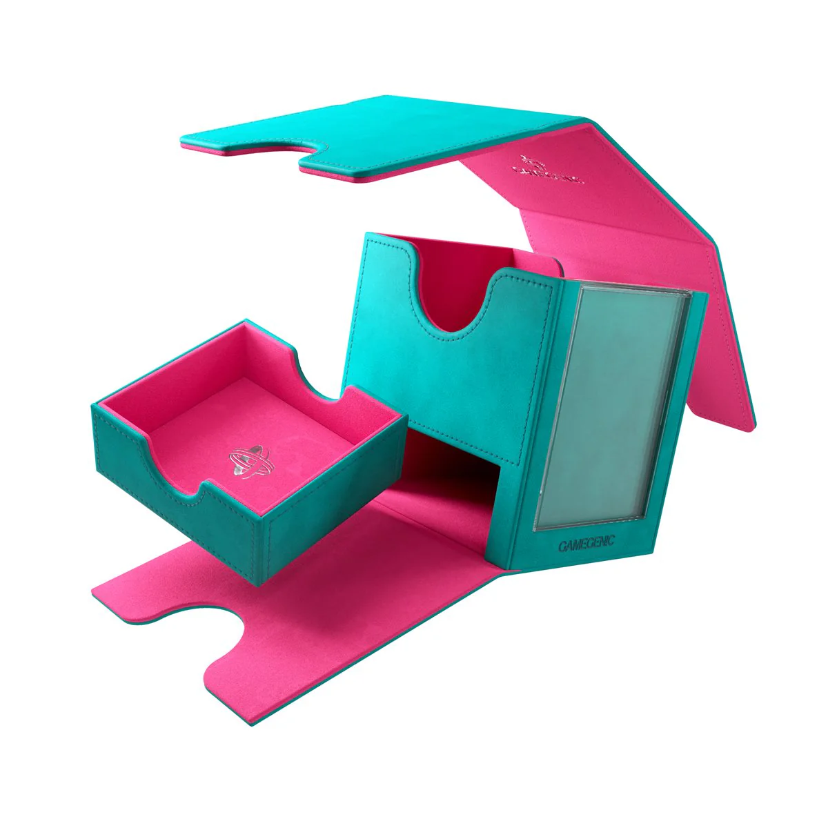 Gamegenic: Sidekick Pro XL Deck Box - Teal / Pink (100ct) - Image 2