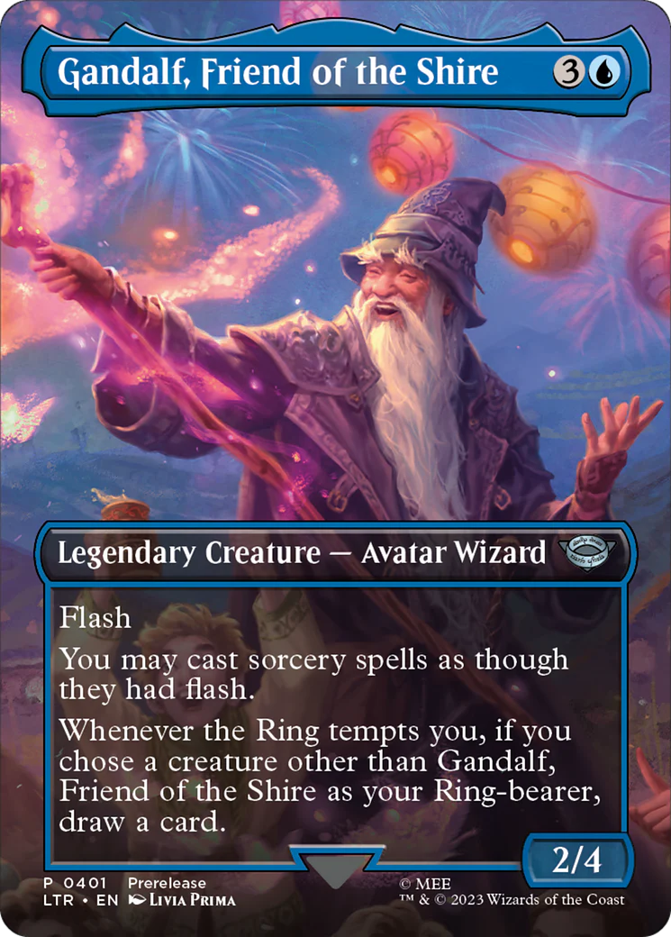 Gandalf, Friend of the Shire (LTR-401) - The Lord of the Rings: Tales of Middle-earth (Borderless) Foil [Uncommon]