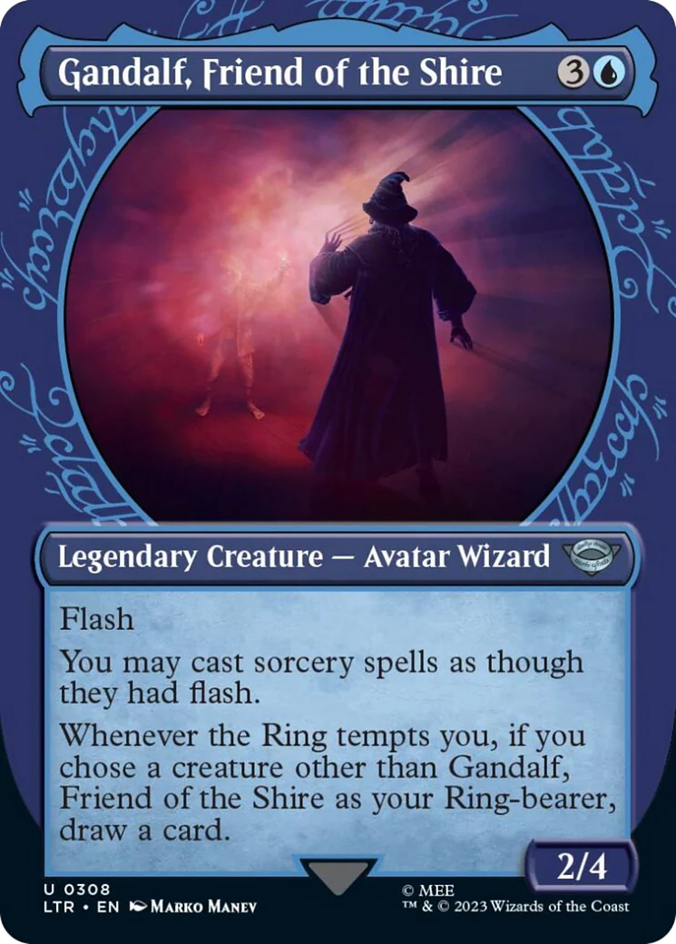 Gandalf, Friend of the Shire (LTR-308) - The Lord of the Rings: Tales of Middle-earth: (Showcase) (Borderless) [Uncommon]
