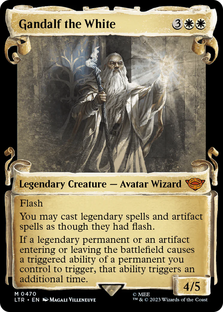 Gandalf the White (LTR-470) - The Lord of the Rings: Tales of Middle-earth: (Showcase) Scroll Foil [Mythic]