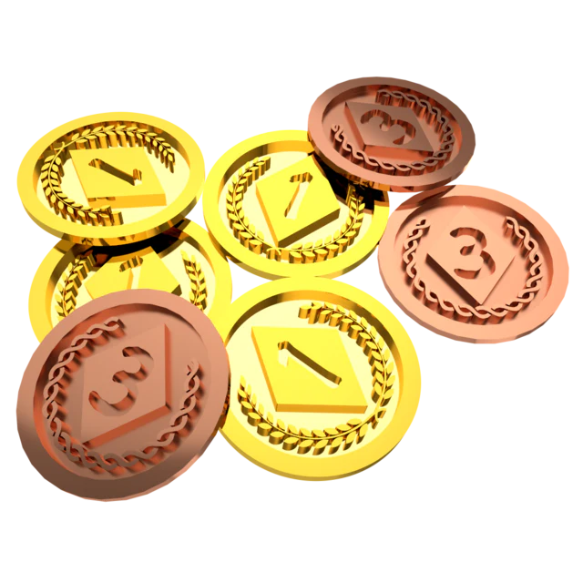 Gems of Iridescia Metal Coin Upgrade Tokens