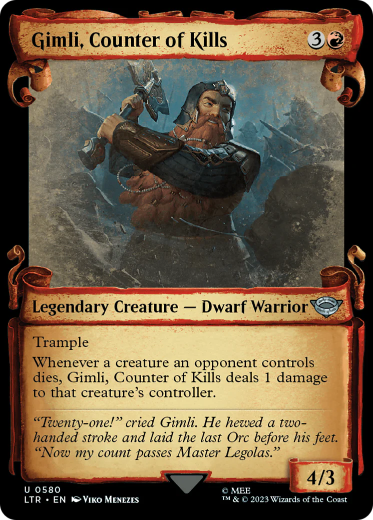 Gimli, Counter of Kills (LTR-580) - The Lord of the Rings: Tales of Middle-earth: (Showcase) Scroll [Uncommon]