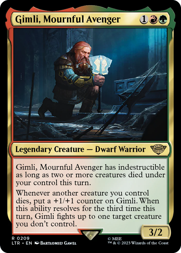 Gimli, Mournful Avenger (LTR-209) - The Lord of the Rings: Tales of Middle-earth Foil [Rare]