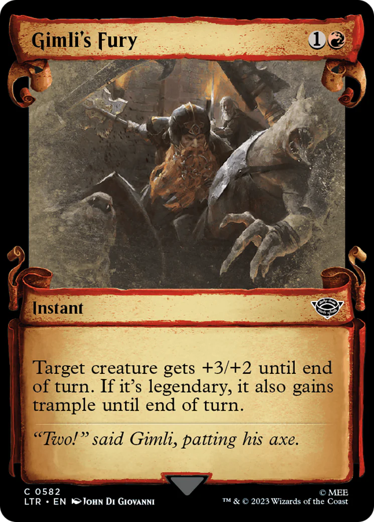 Gimli's Fury (LTR-582) - The Lord of the Rings: Tales of Middle-earth: (Showcase) Scroll Foil [Common]
