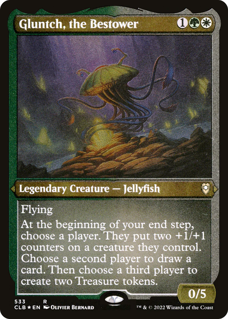 Gluntch, the Bestower (CLB-533) - Commander Legends: Battle for Baldur's Gate Etched Foil [Rare]