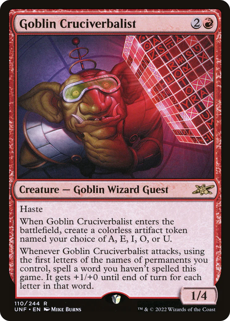 Goblin Cruciverbalist (UNF-110) - Unfinity Foil [Rare]