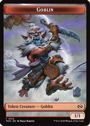 Goblin // Warrior Double-Sided Token (TDM-12 // 13) - Tarkir: Dragonstorm [Token]