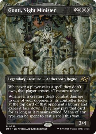 Gonti, Night Minister (Borderless) (DFT-357) - Aetherdrift Foil [Rare]