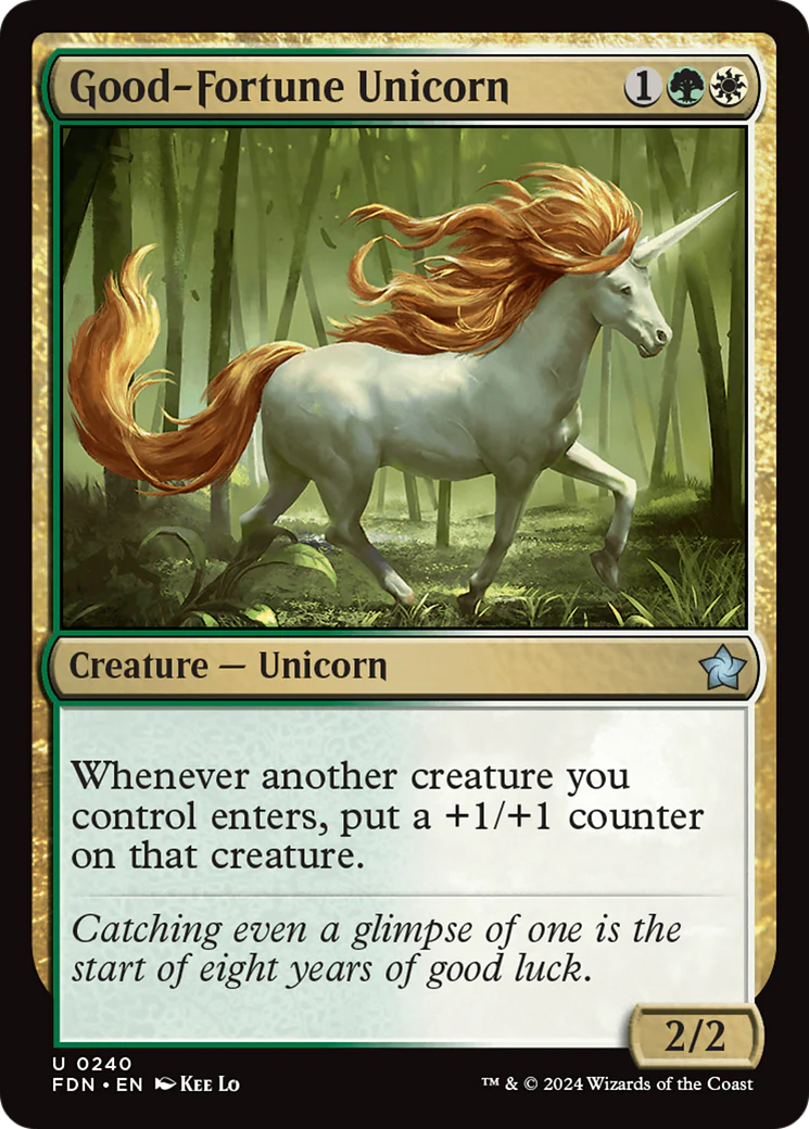 Good-Fortune Unicorn (FDN-240) - Foundations Foil [Uncommon]