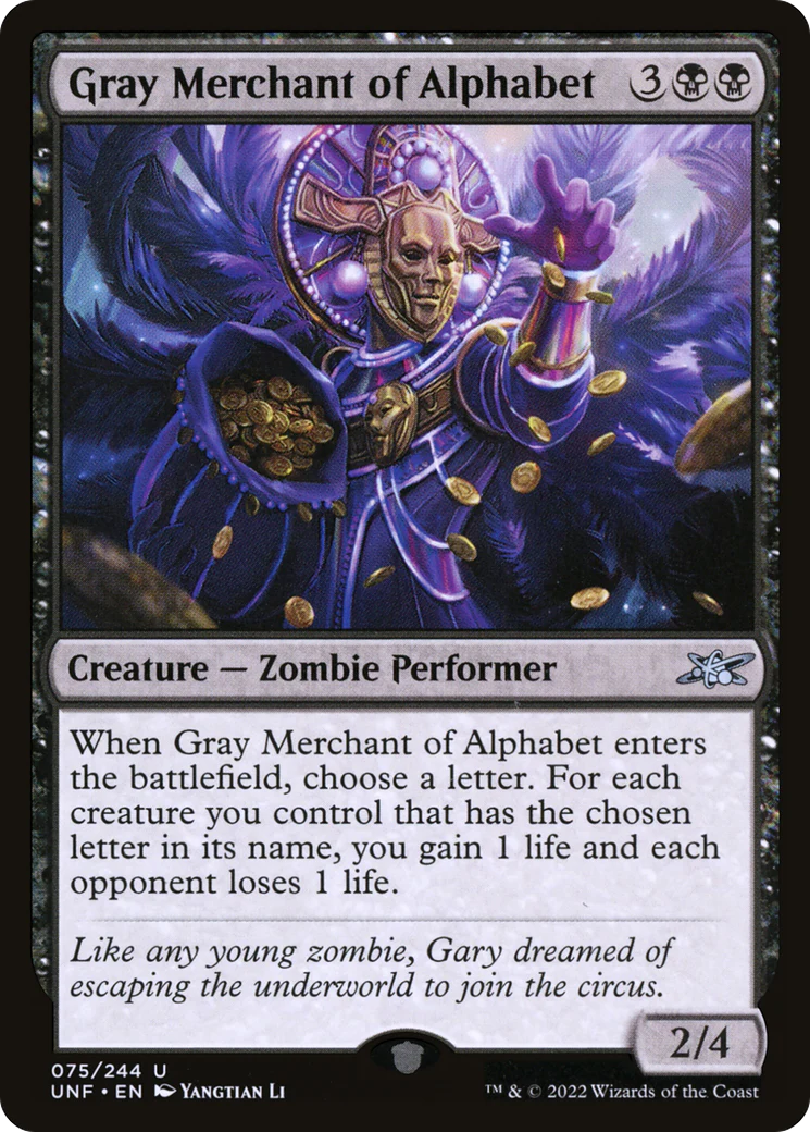 Gray Merchant of Alphabet (UNF-075) - Unfinity [Uncommon]