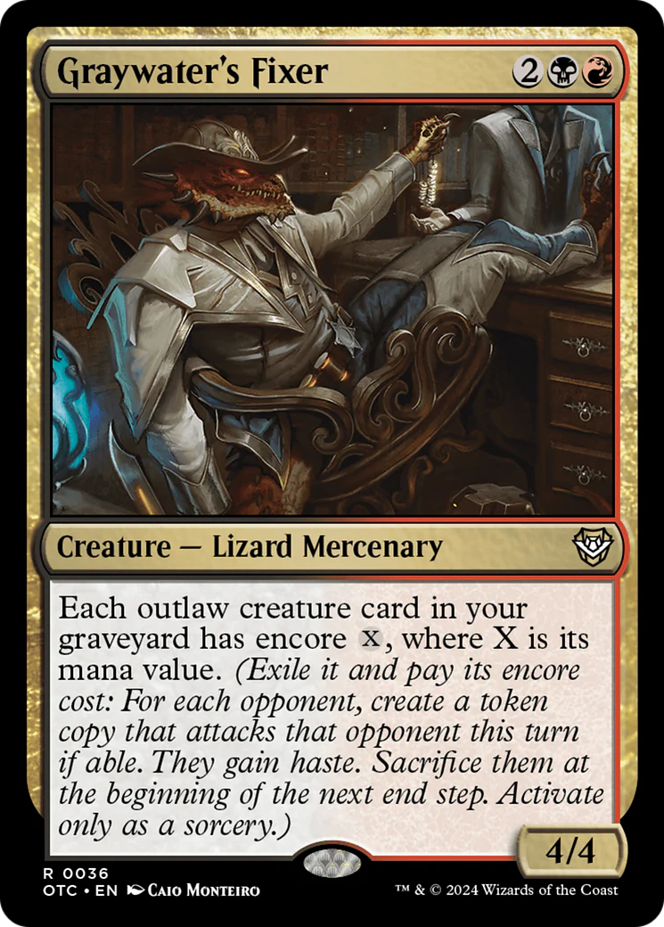 Graywater's Fixer (OTC-036) - Outlaws of Thunder Junction Commander Foil [Rare]