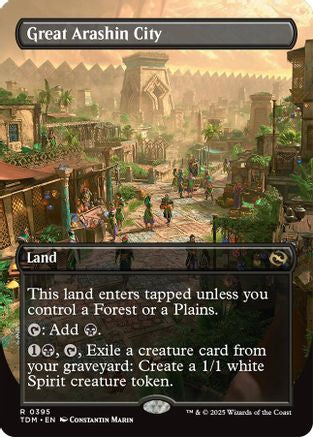 Great Arashin City (Borderless) (TDM-395) - Tarkir: Dragonstorm Foil [Rare]