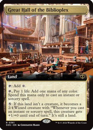 Great Hall of the Biblioplex (Extended Art) (SOS-361) - Secrets of Strixhaven Foil [Rare]