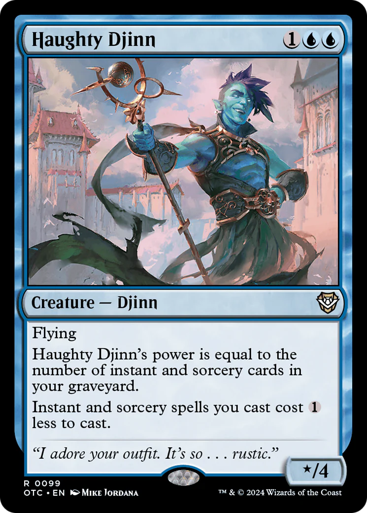 Haughty Djinn (OTC-099) - Outlaws of Thunder Junction Commander [Rare]