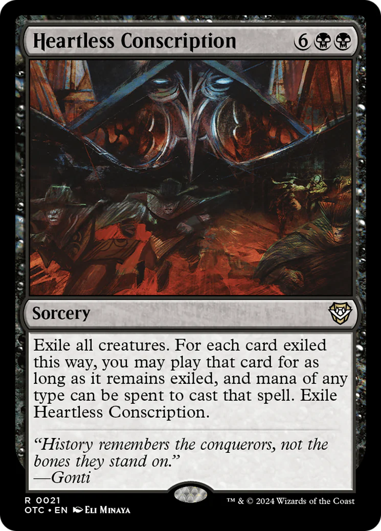 Heartless Conscription (OTC-021) - Outlaws of Thunder Junction Commander [Rare]
