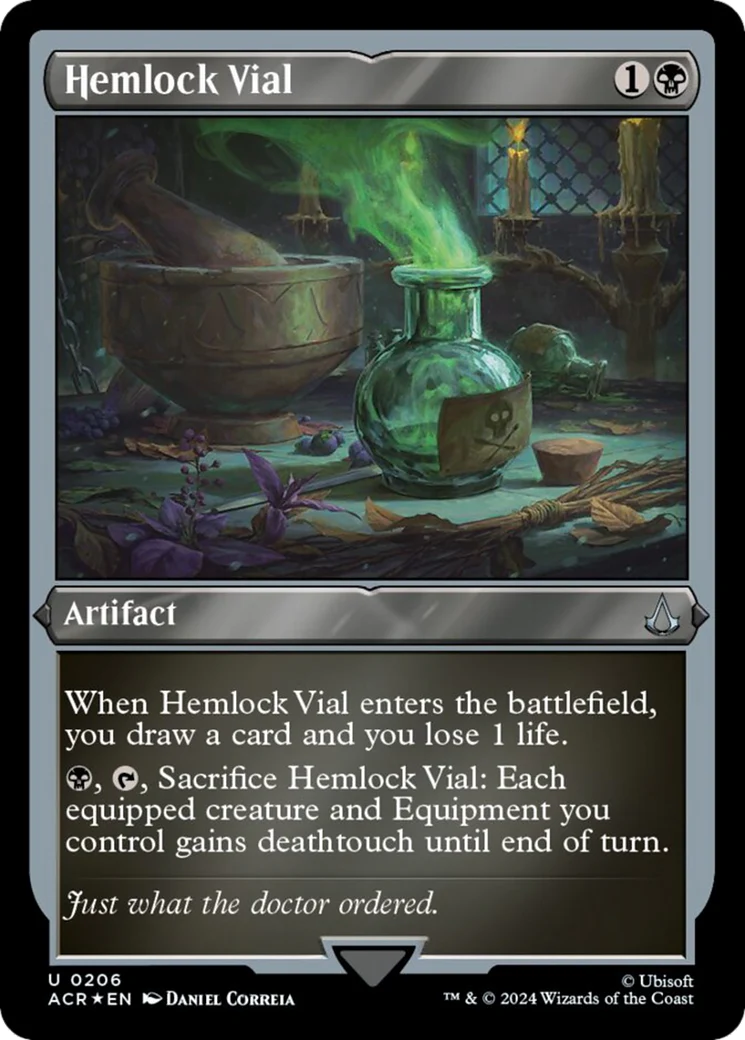 Hemlock Vial (ACR-206) - Assassin's Creed Etched Foil [Uncommon]