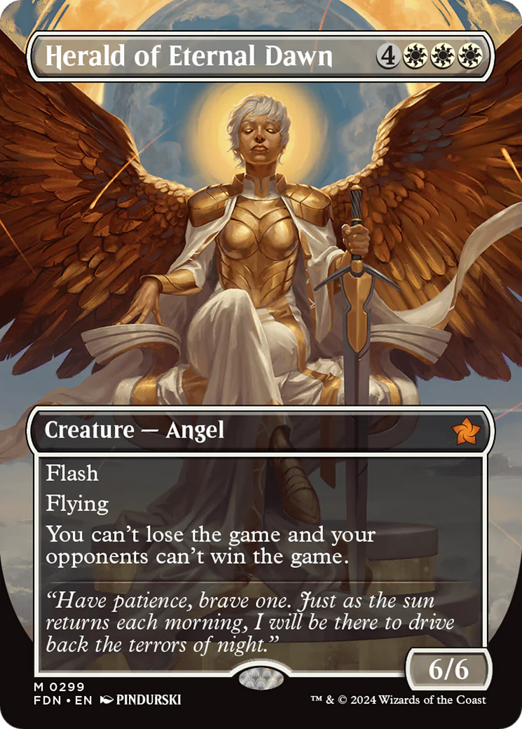 Herald of Eternal Dawn (FDN-299) - Foundations (Borderless) [Mythic]