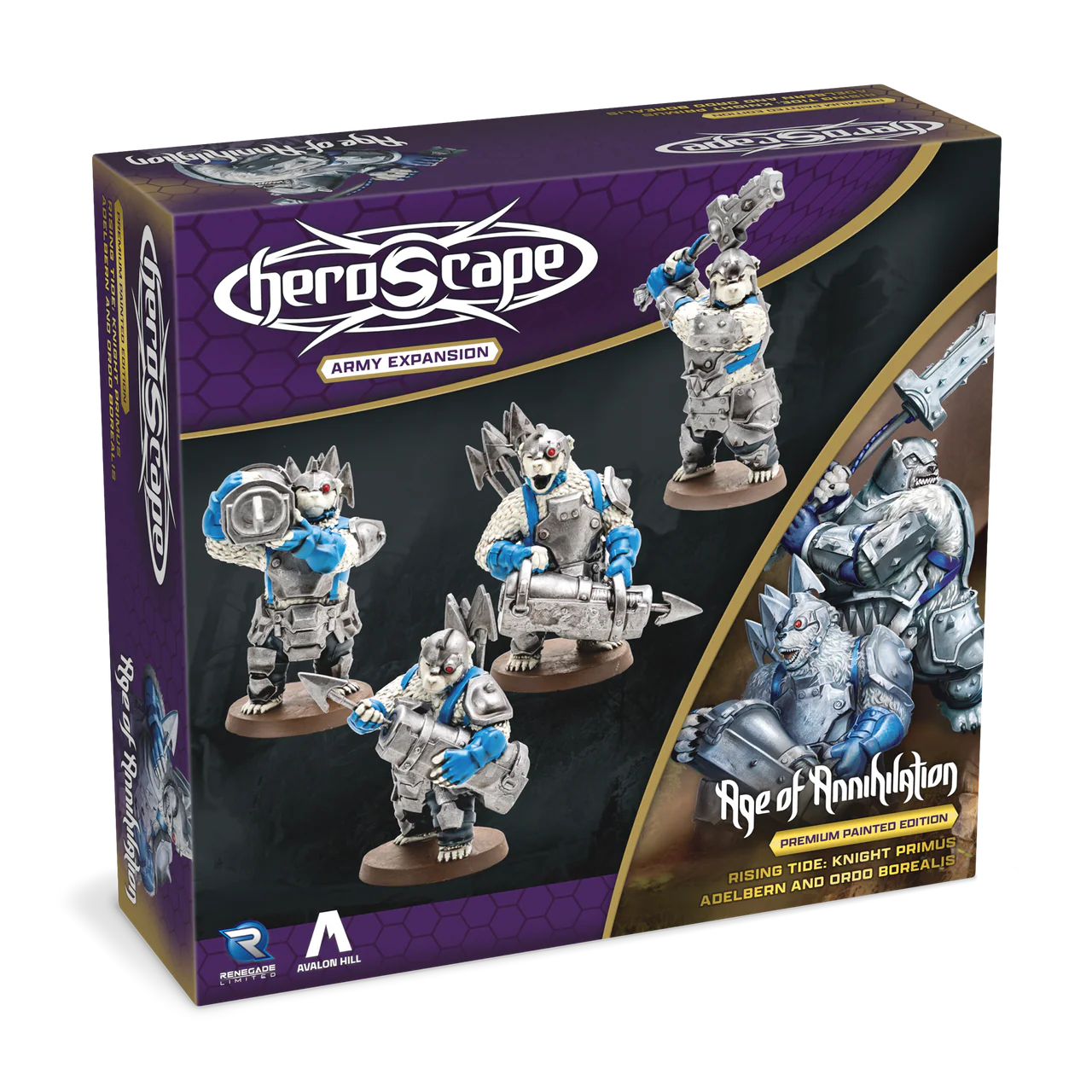 Heroscape: Rising Tide – Knight Primus Adelbern and Ordo Borealis Army Expansion (Premium Painted Edition)