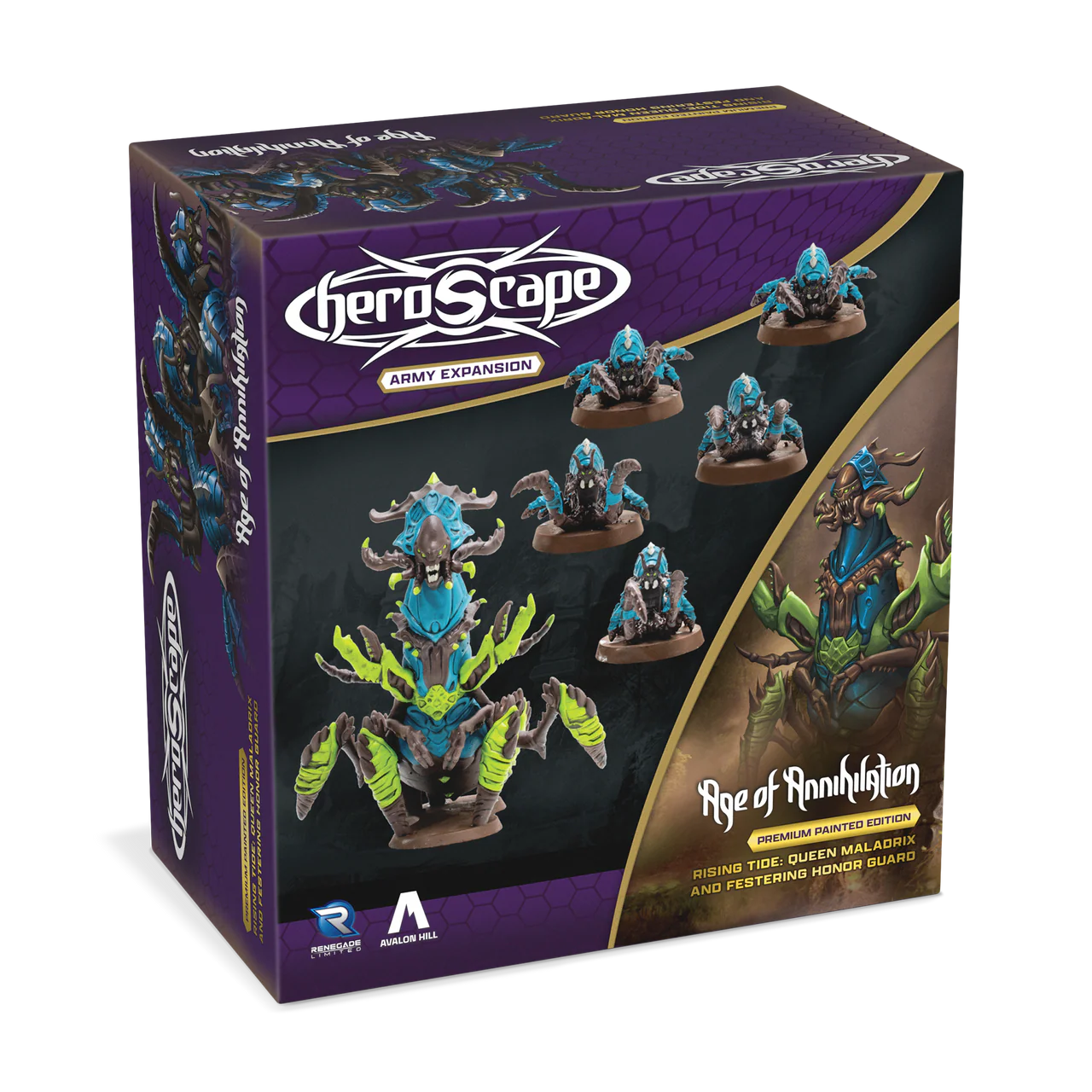Heroscape: Rising Tide – Queen Maladrix and Festering Honor Guard Army Expansion (Premium Painted Edition)