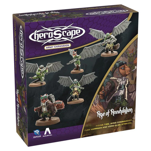 Heroscape: Rising Tide – Vorid Glide Strikers and Wing Commander Tuck Harrigan (Unpainted)