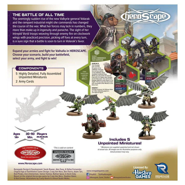 Heroscape: Rising Tide – Vorid Glide Strikers and Wing Commander Tuck Harrigan (Unpainted) - Image 2