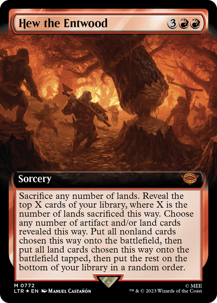 Hew the Entwood (LTR-772) - The Lord of the Rings: Tales of Middle-earth: (Extended Art) Surge Foil [Mythic]